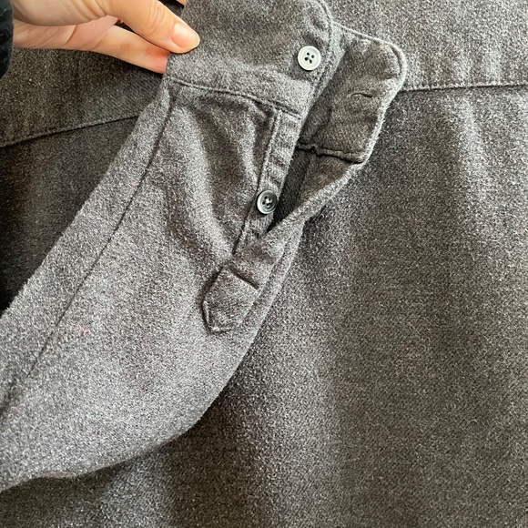 Madewell Sunday Button Down Flannel Shirt Dark Gray With Pockets - Picture 3 of 7